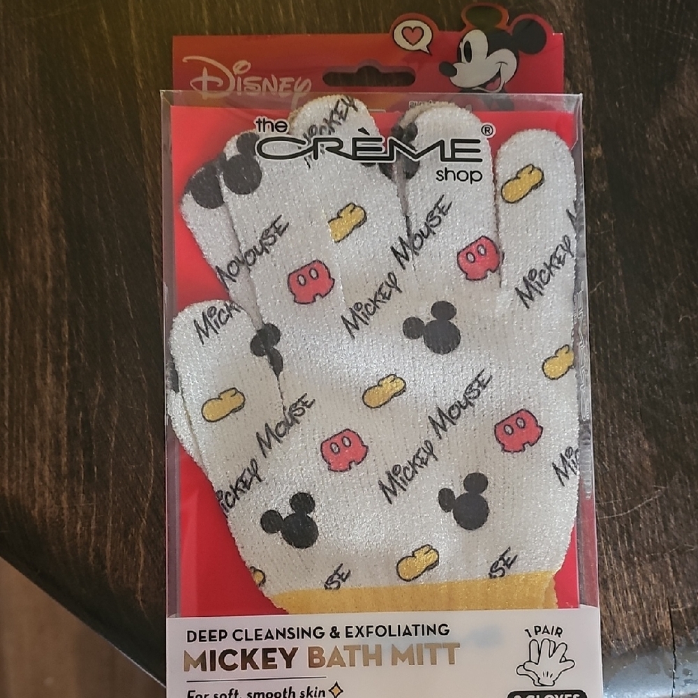 The Crème Shop Mickey Mouse Bath Mitt - White and Black